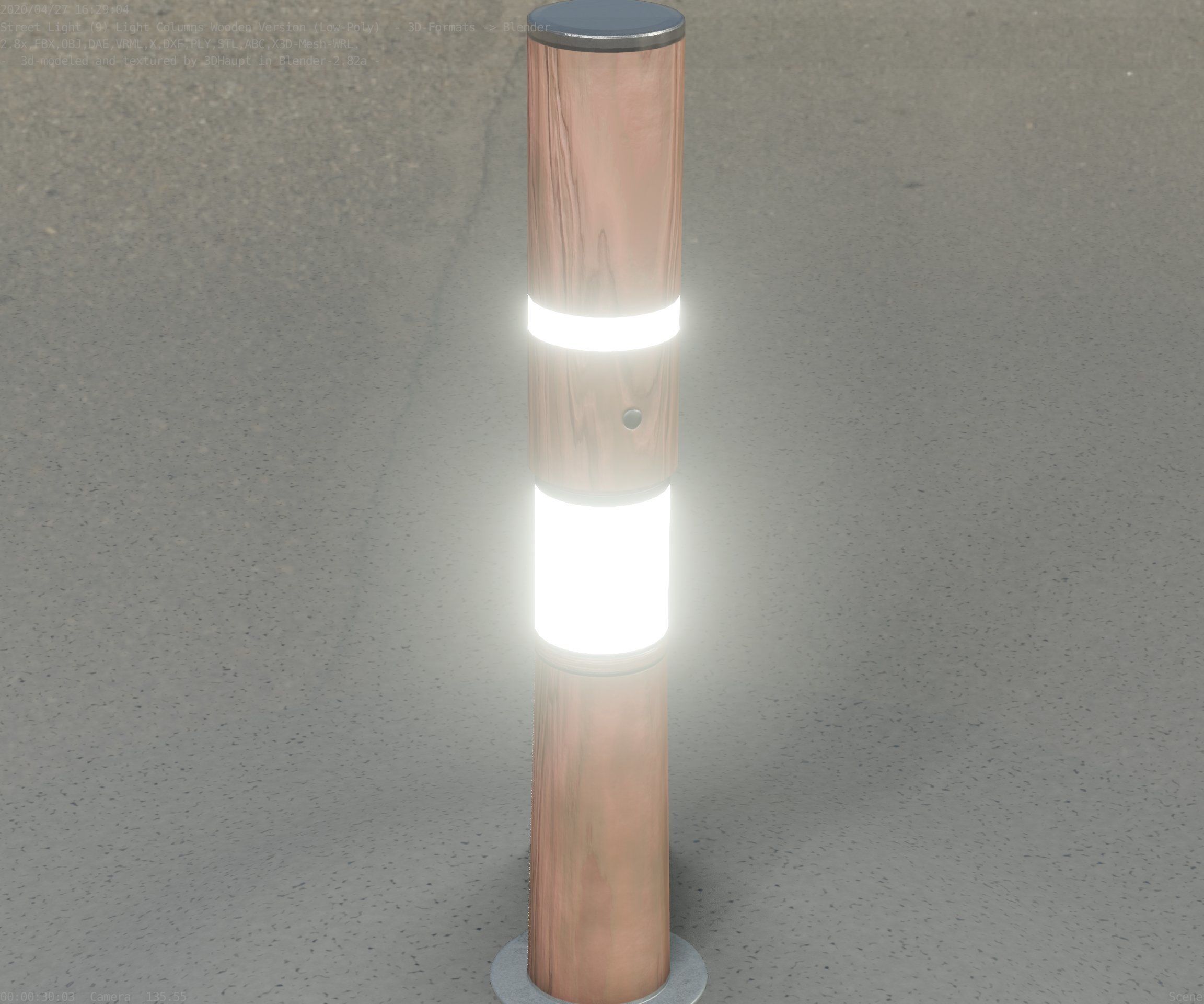 Wooden pillar of light 8 - Street-Light Set-9 Low-Poly Low-poly 3D model_39
