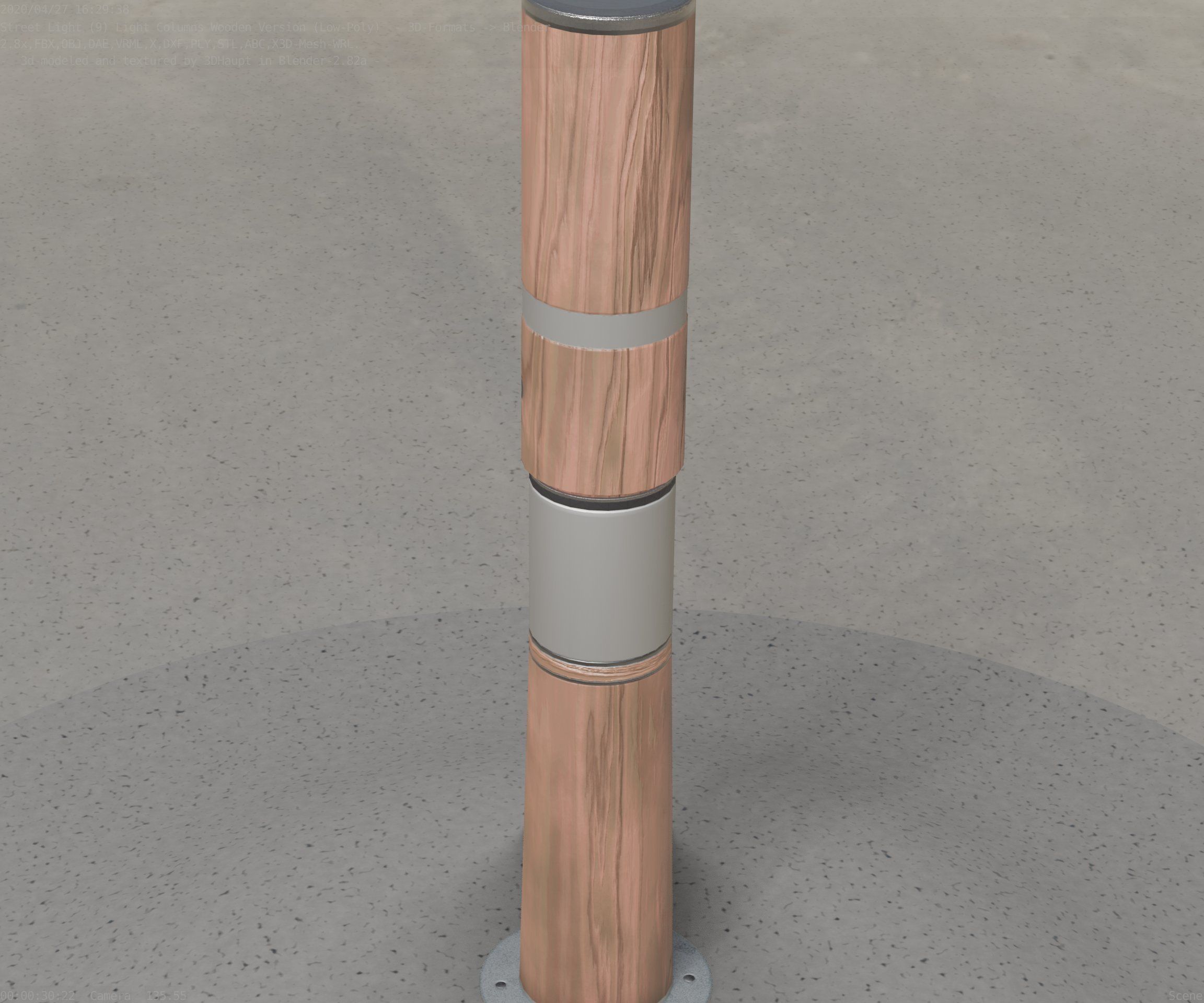 Wooden pillar of light 8 - Street-Light Set-9 Low-Poly Low-poly 3D model_58