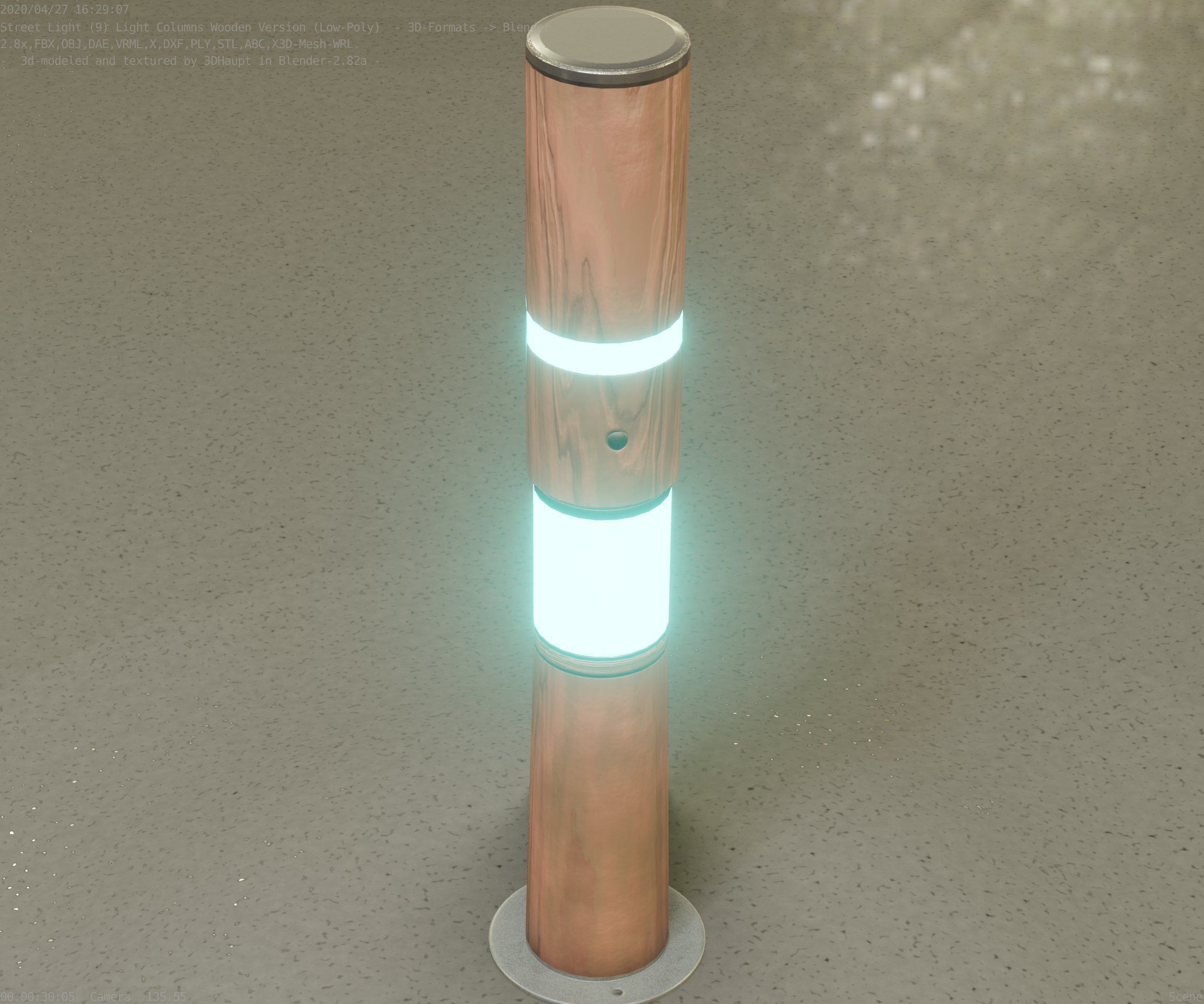 Wooden pillar of light 8 - Street-Light Set-9 Low-Poly Low-poly 3D model_41