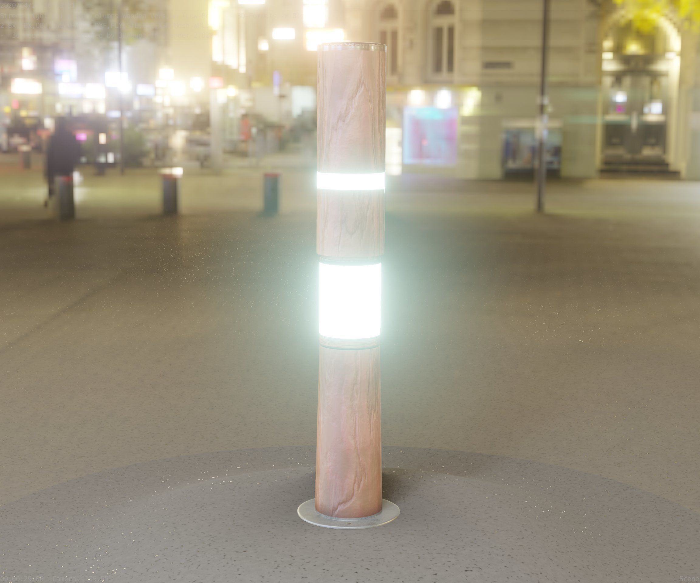 Wooden pillar of light 8 - Street-Light Set-9 Low-Poly Low-poly 3D model_18