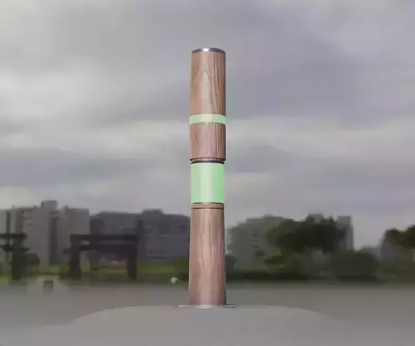 Wooden pillar of light 8 - Street-Light Set-9 Low-Poly