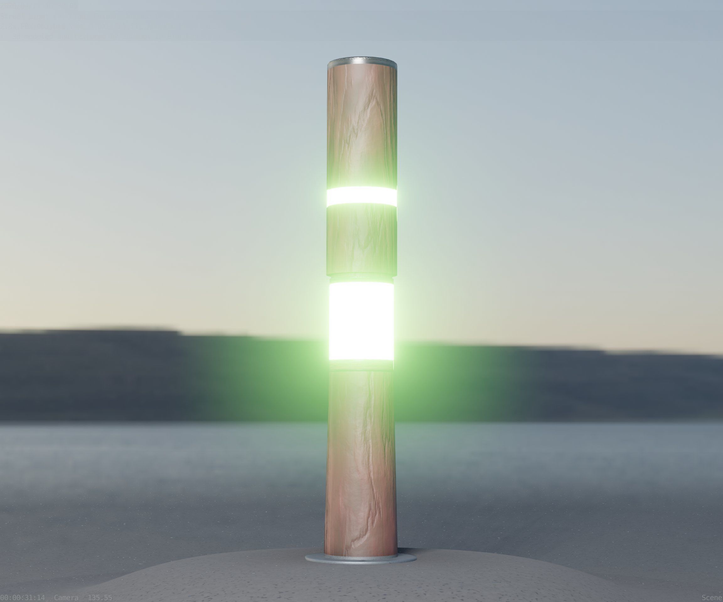 Wooden pillar of light 8 - Street-Light Set-9 Low-Poly Low-poly 3D model_74
