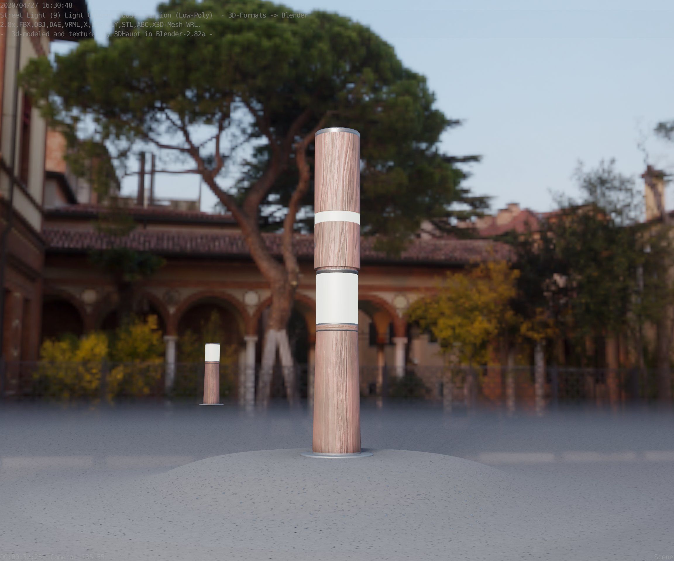 Wooden pillar of light 8 - Street-Light Set-9 Low-Poly Low-poly 3D model_91