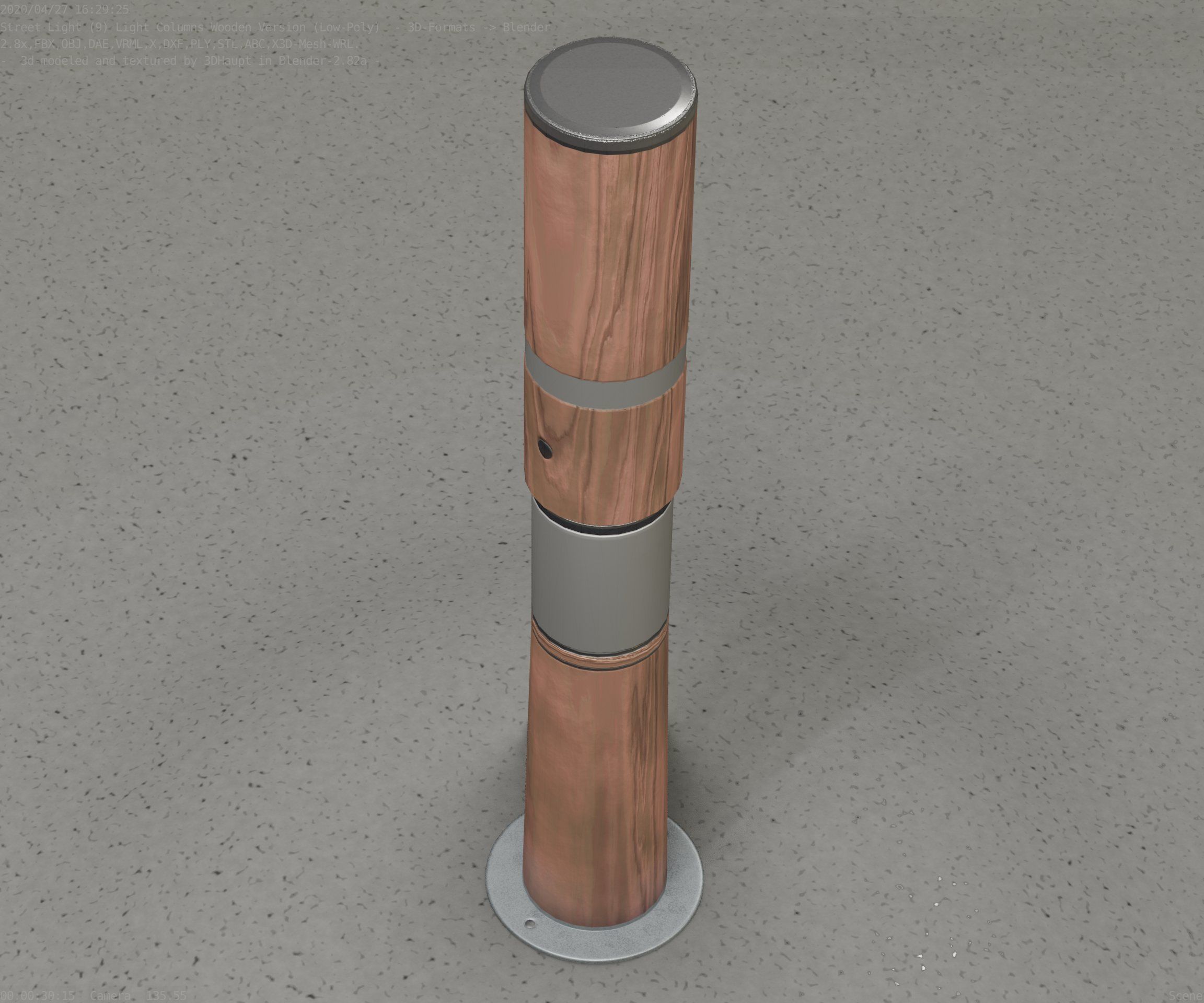 Wooden pillar of light 8 - Street-Light Set-9 Low-Poly Low-poly 3D model_51