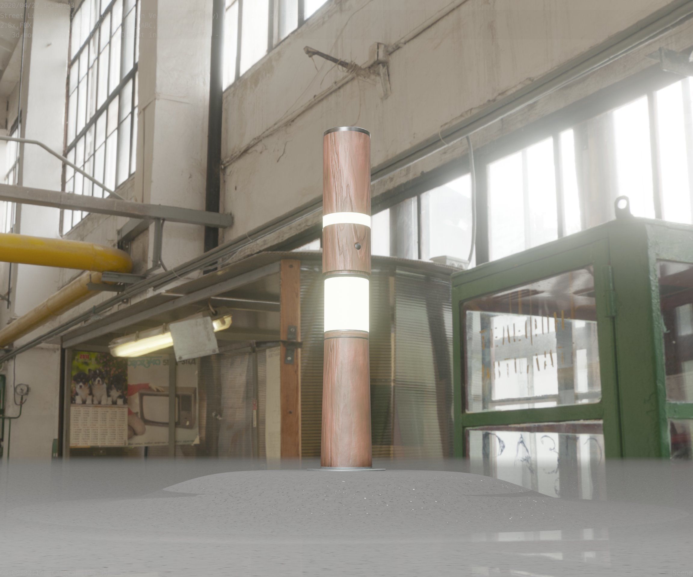 Wooden pillar of light 8 - Street-Light Set-9 Low-Poly Low-poly 3D model_80