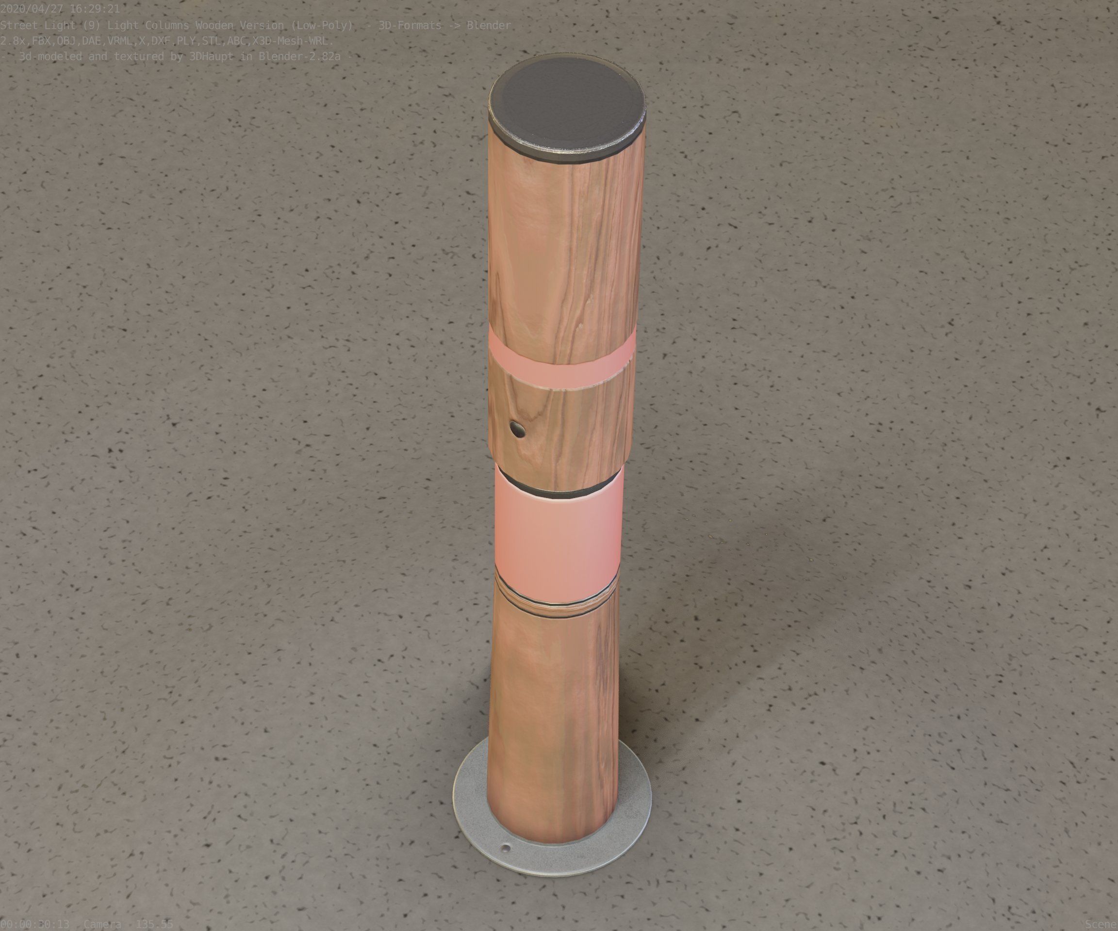 Wooden pillar of light 8 - Street-Light Set-9 Low-Poly Low-poly 3D model_49