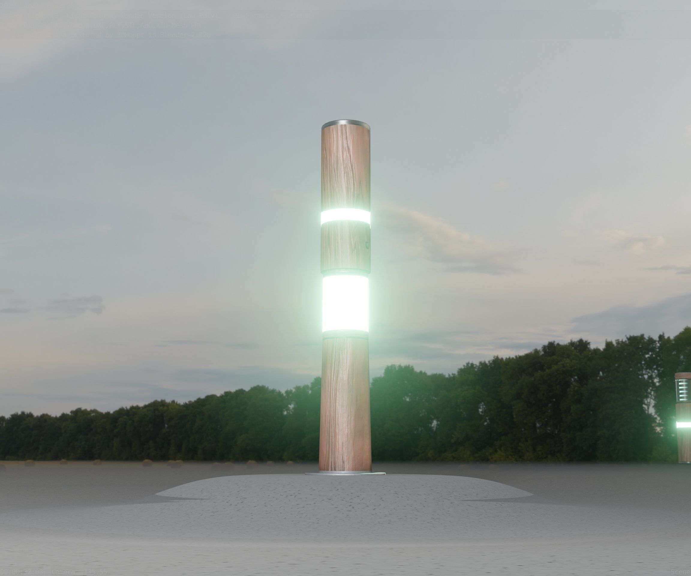 Wooden pillar of light 8 - Street-Light Set-9 Low-Poly Low-poly 3D model_14