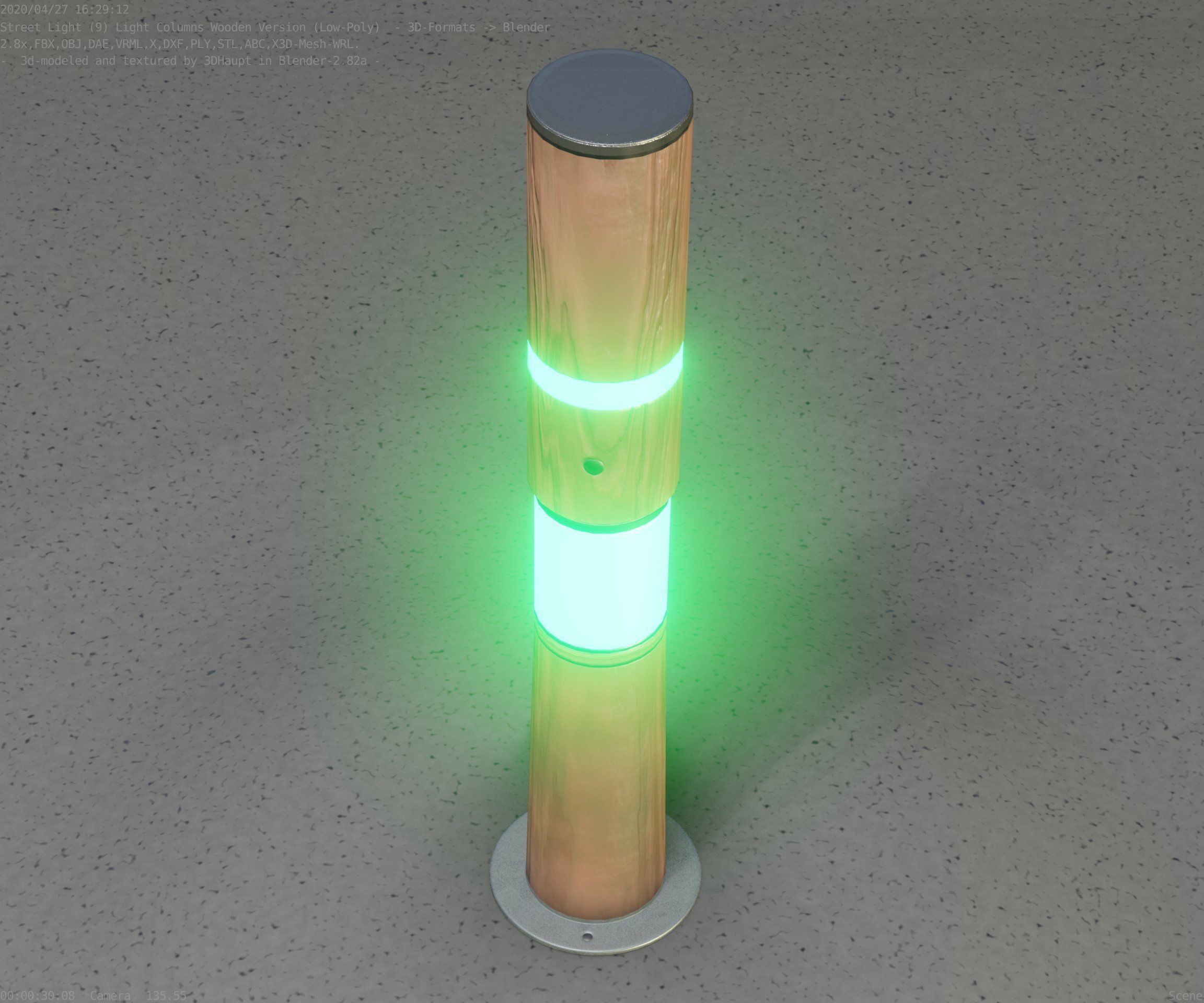 Wooden pillar of light 8 - Street-Light Set-9 Low-Poly Low-poly 3D model_44