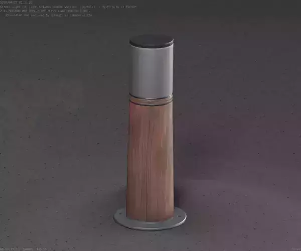 Wooden Light-Column 9 - Low-Poly Street-Light Set-9 
