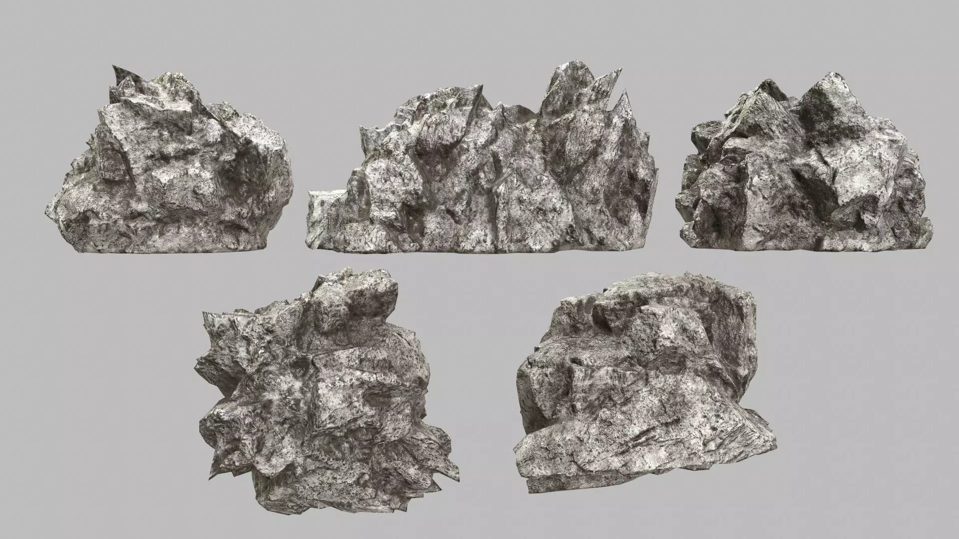 Rock Set Low-poly 3D model_0
