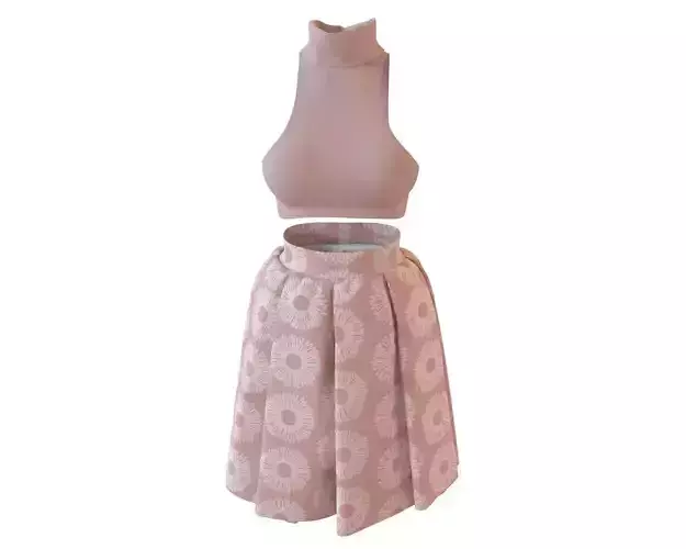 Stylish Designer Set of Crop Top and Balloon Skirt