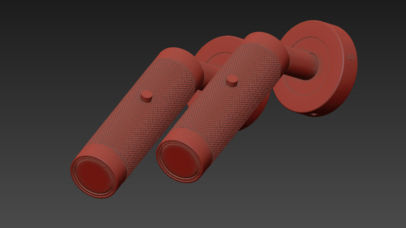 KNURLED BRUSHED BRASS WALL LIGHT by Gotham 3D model_6