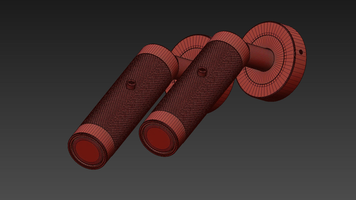 KNURLED BRUSHED BRASS WALL LIGHT by Gotham 3D model_5