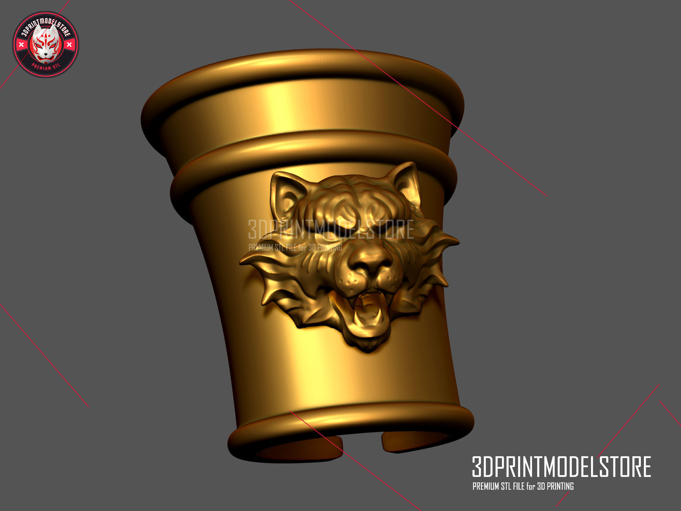 Tiger Roman Muscle Spartan Armor Hand Cosplay Halloween 3D print model_1