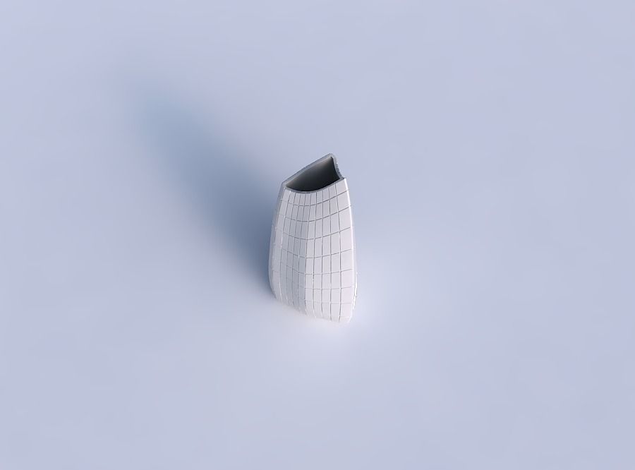 Vase curved tipping triangle 2 with distorted grid plates 3D print model_1