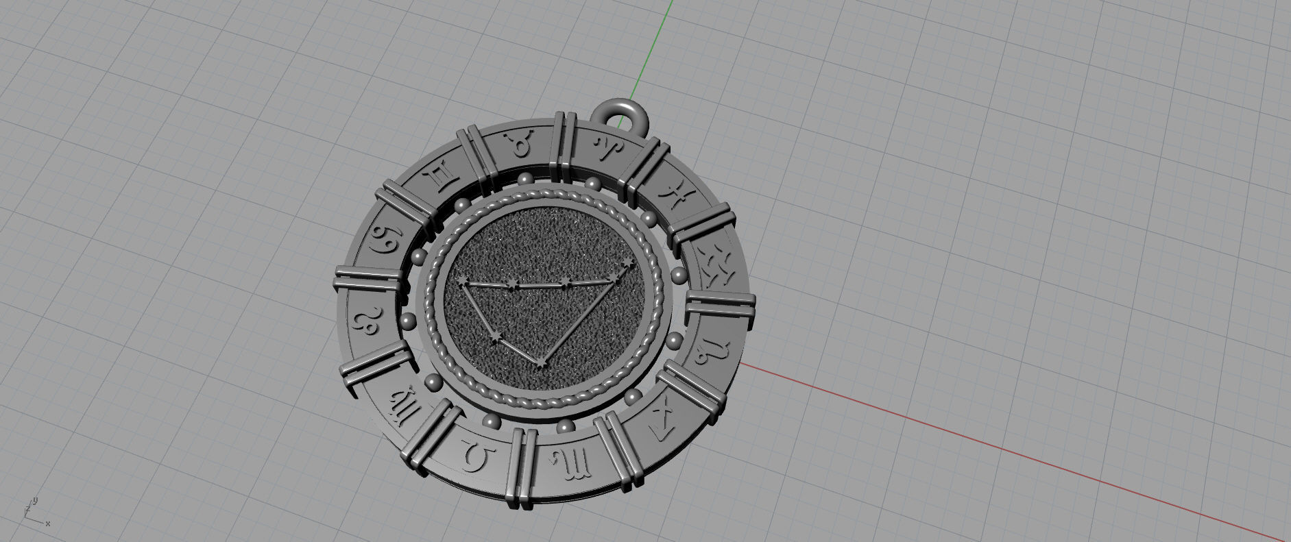 Capricorn zodiac pendant 3D print model_6