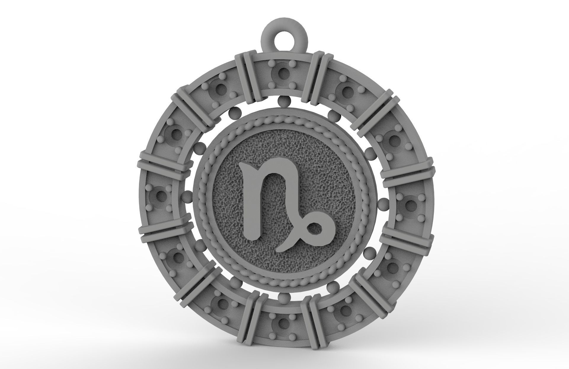 Capricorn zodiac pendant 3D print model_2