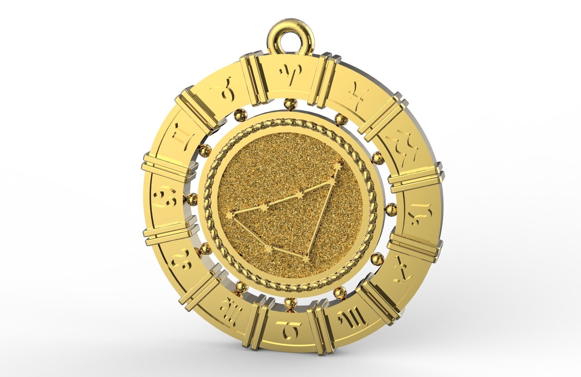 Capricorn zodiac pendant 3D print model_1