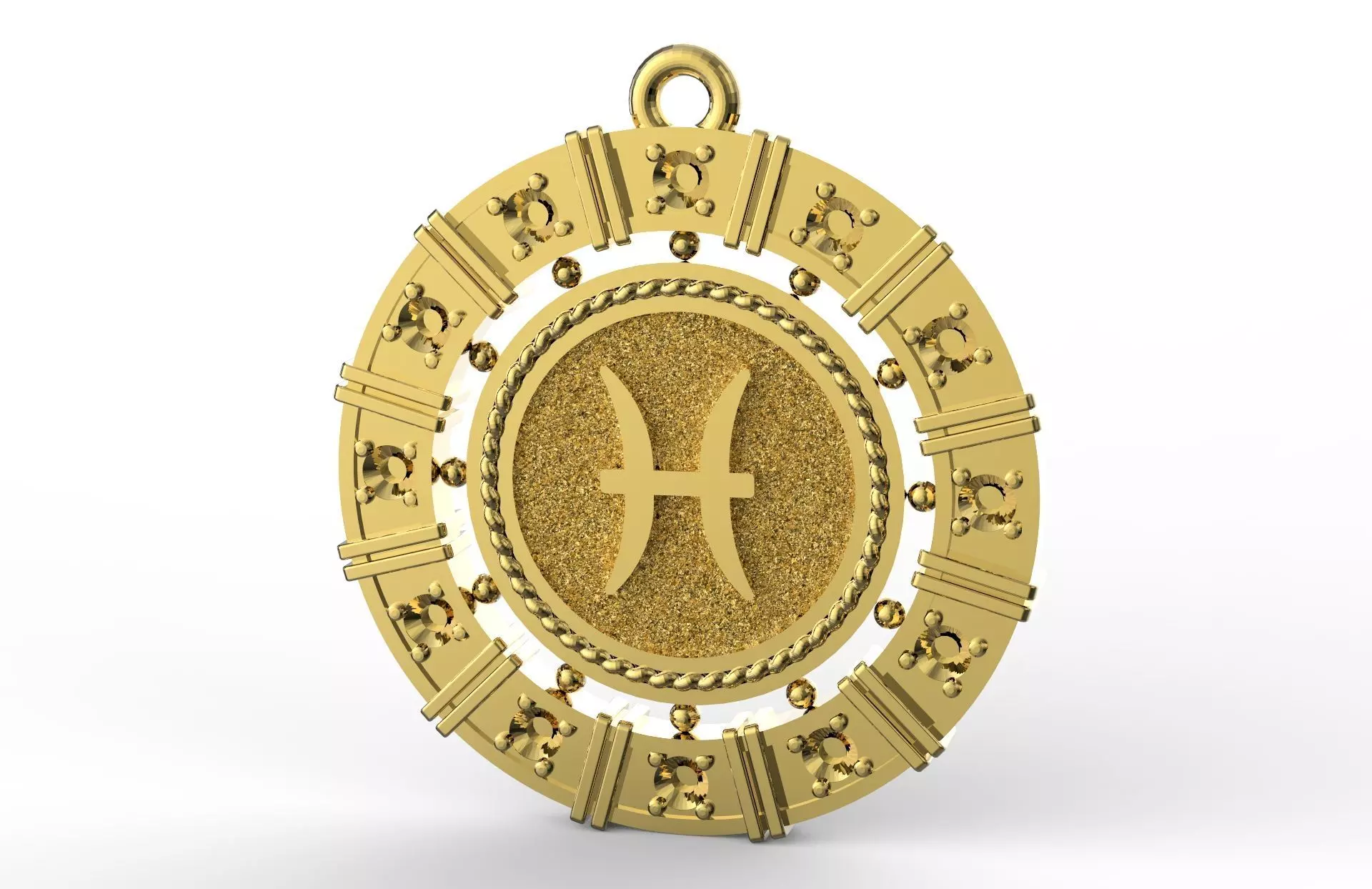 Pisces zodiac pendant 3D print model_0