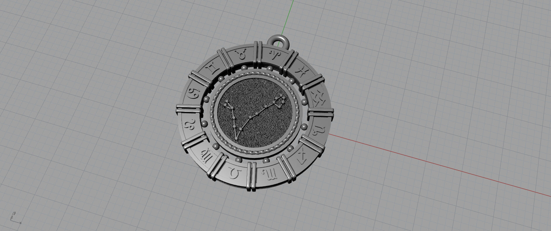 Pisces zodiac pendant 3D print model_6