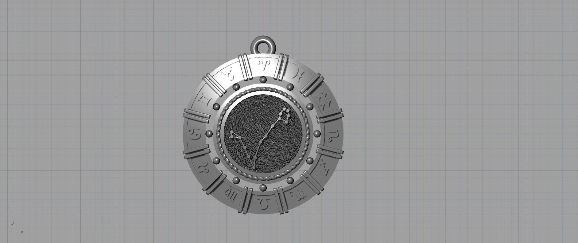 Pisces zodiac pendant 3D print model_5