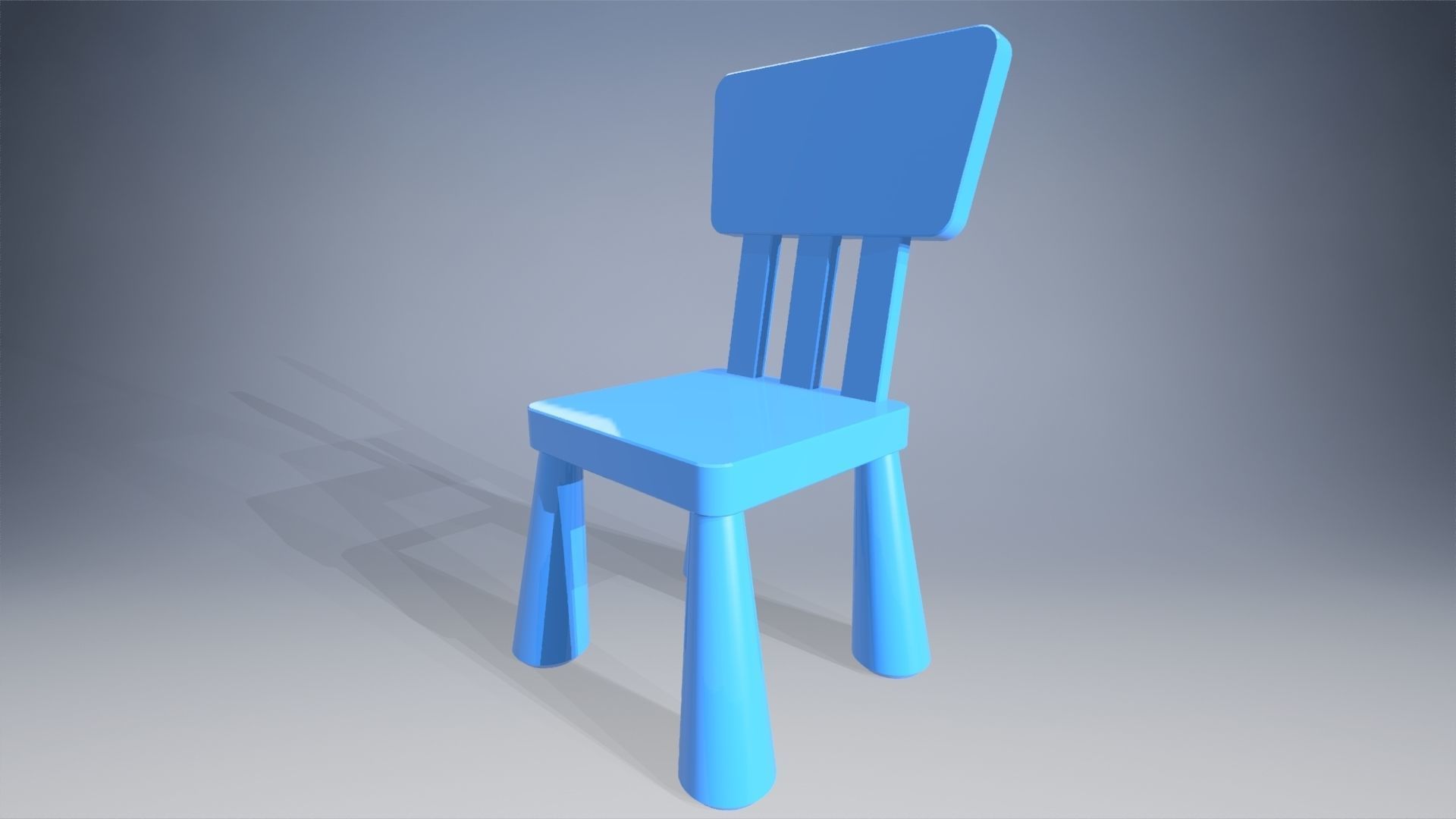 Child chair Low-poly 3D model_14