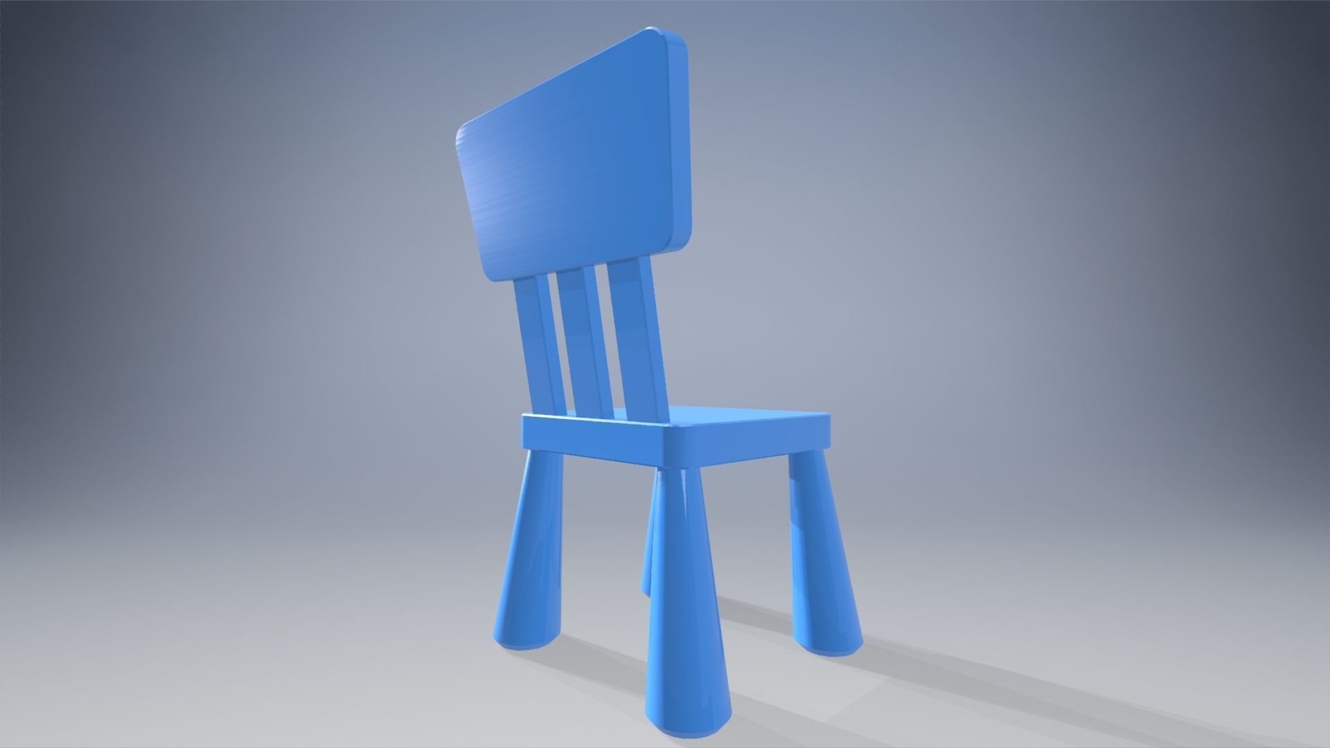 Child chair Low-poly 3D model_17