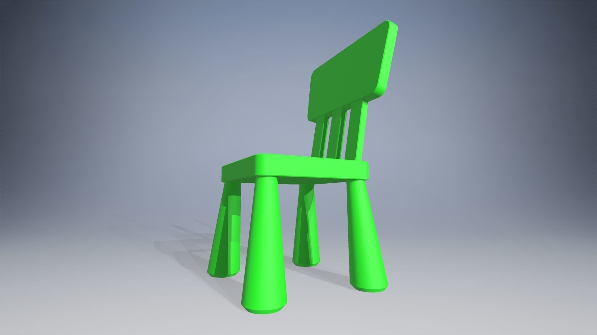 Child chair Low-poly 3D model_11