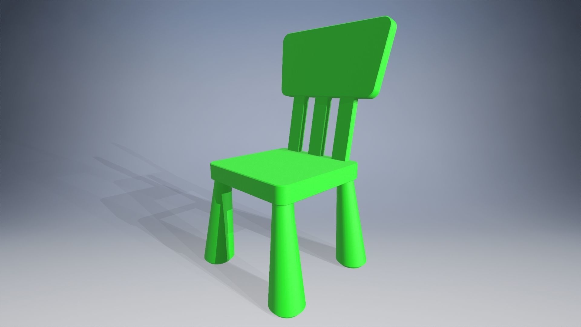 Child chair Low-poly 3D model_7