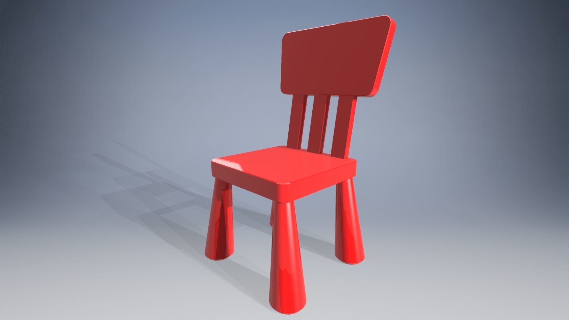 Child chair Low-poly 3D model_1