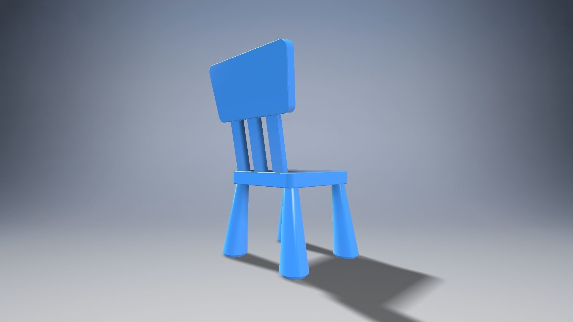 Child chair Low-poly 3D model_15