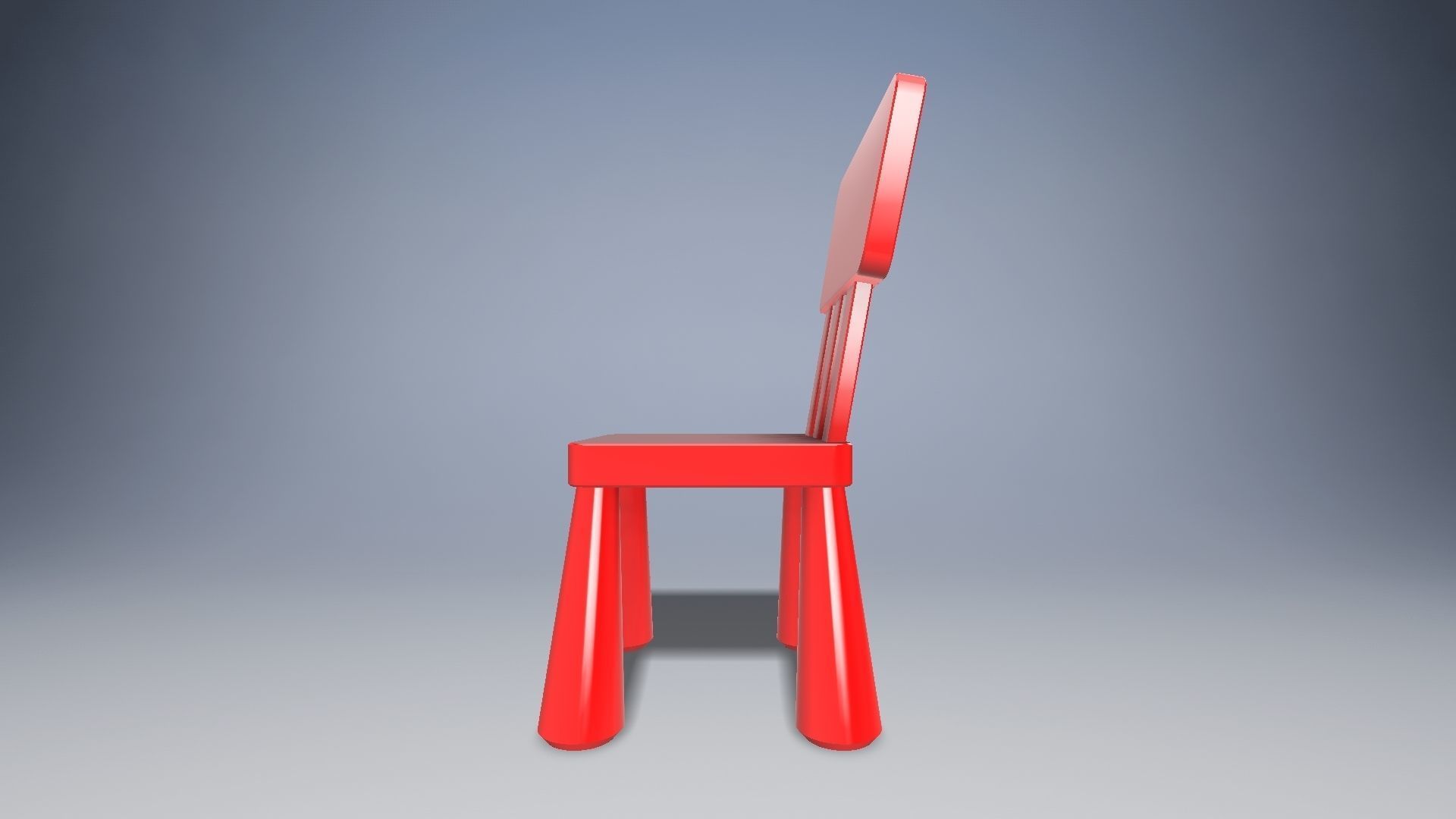 Child chair Low-poly 3D model_4