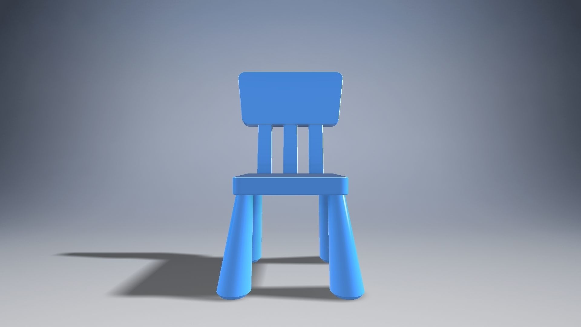 Child chair Low-poly 3D model_16