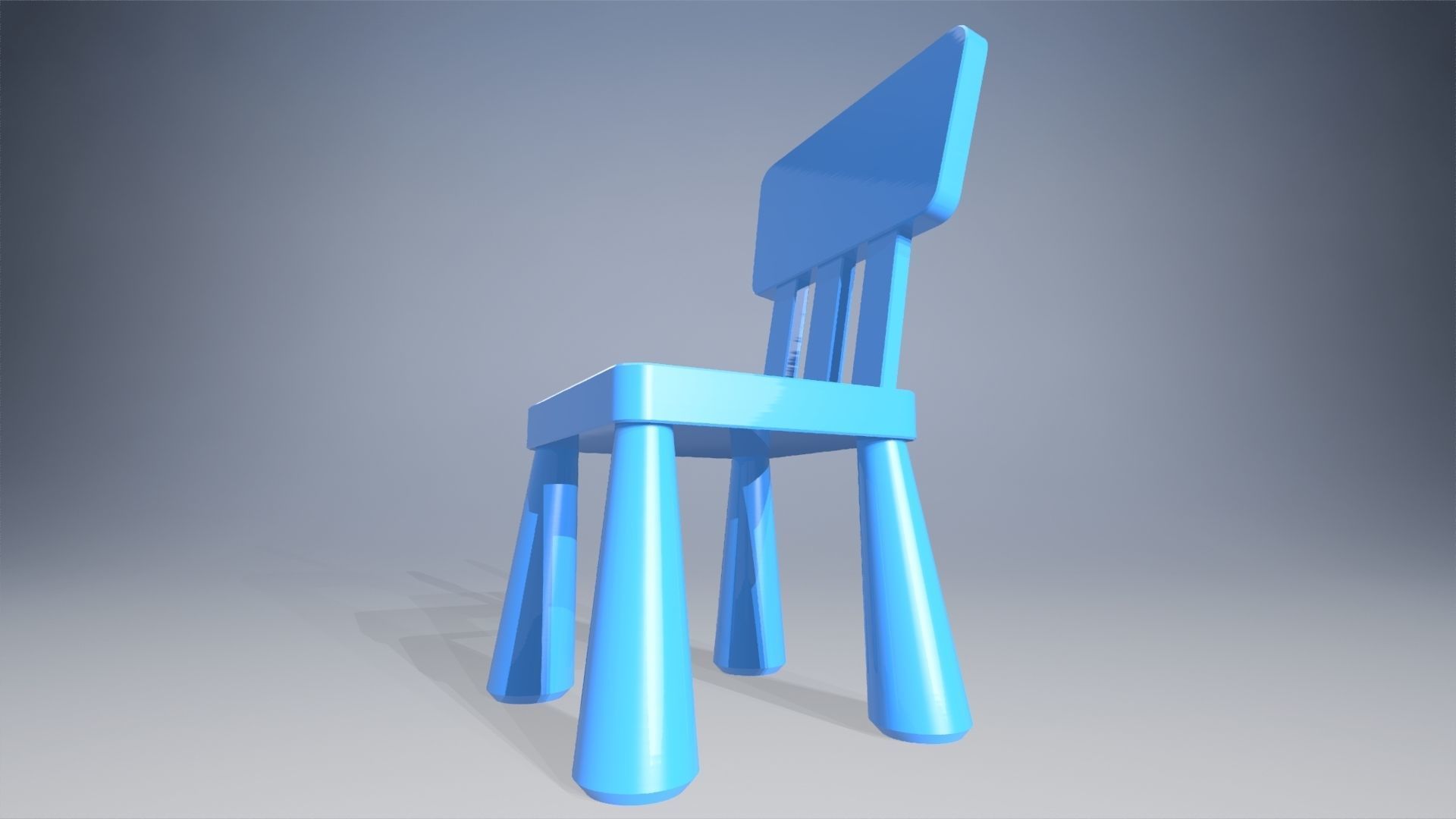 Child chair Low-poly 3D model_13
