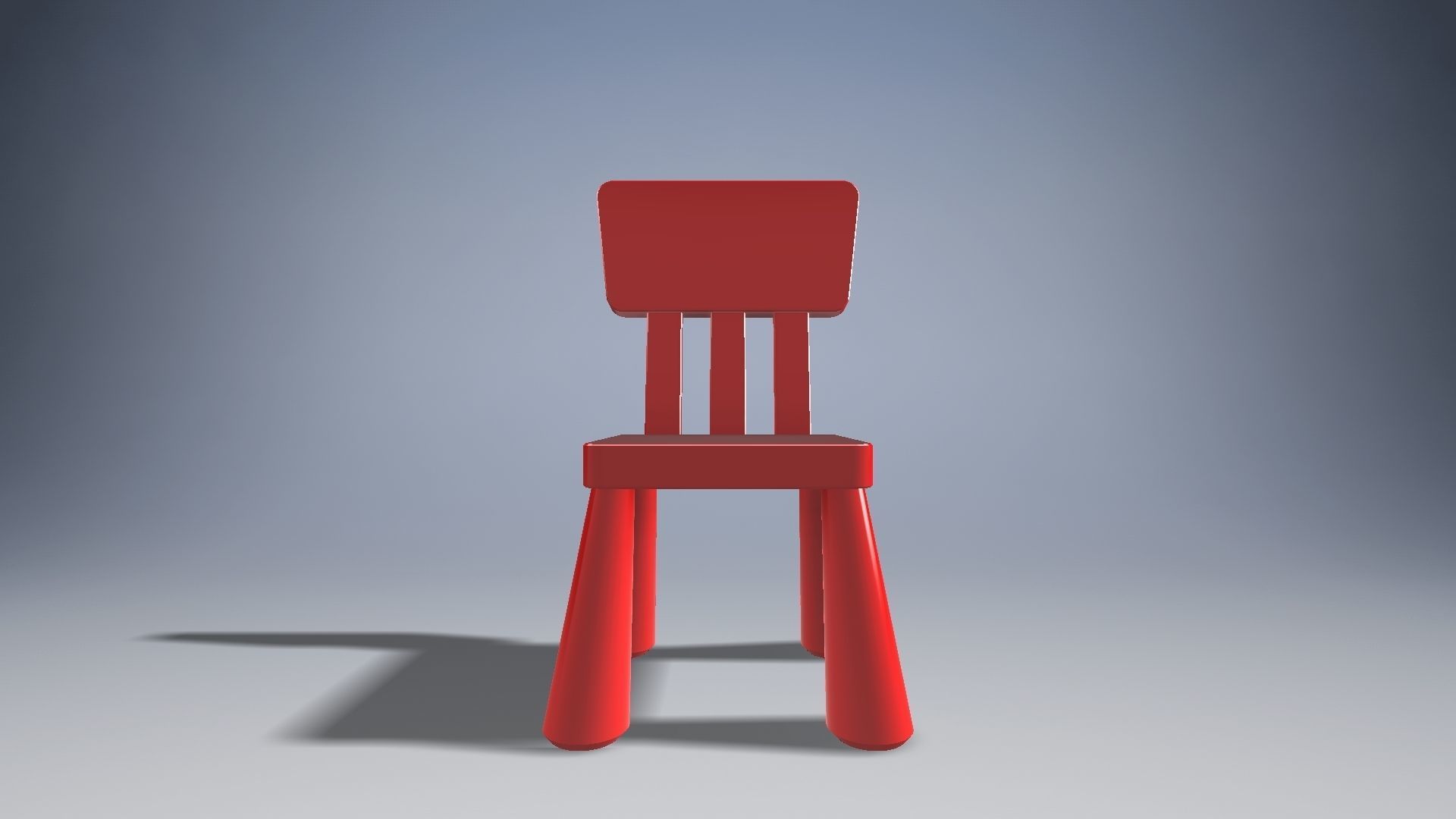Child chair Low-poly 3D model_3