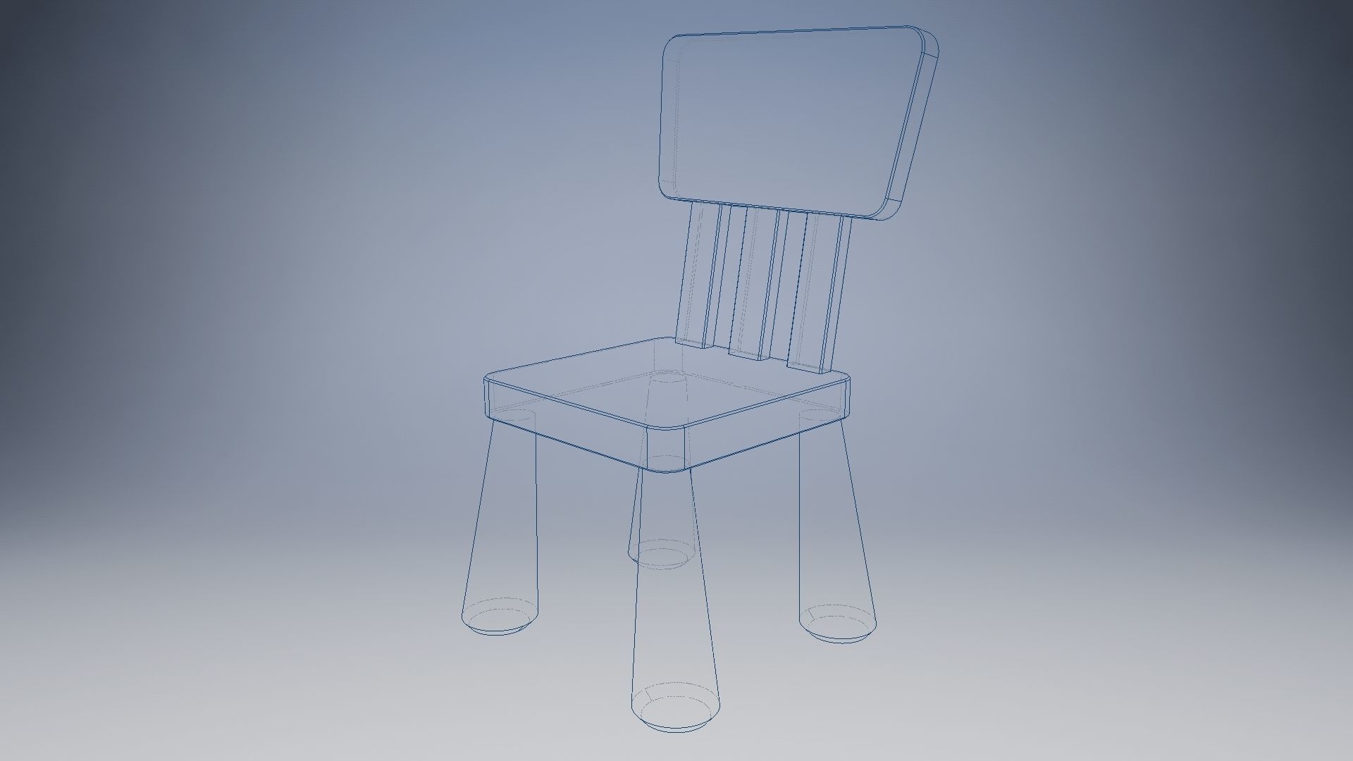 Child chair Low-poly 3D model_20