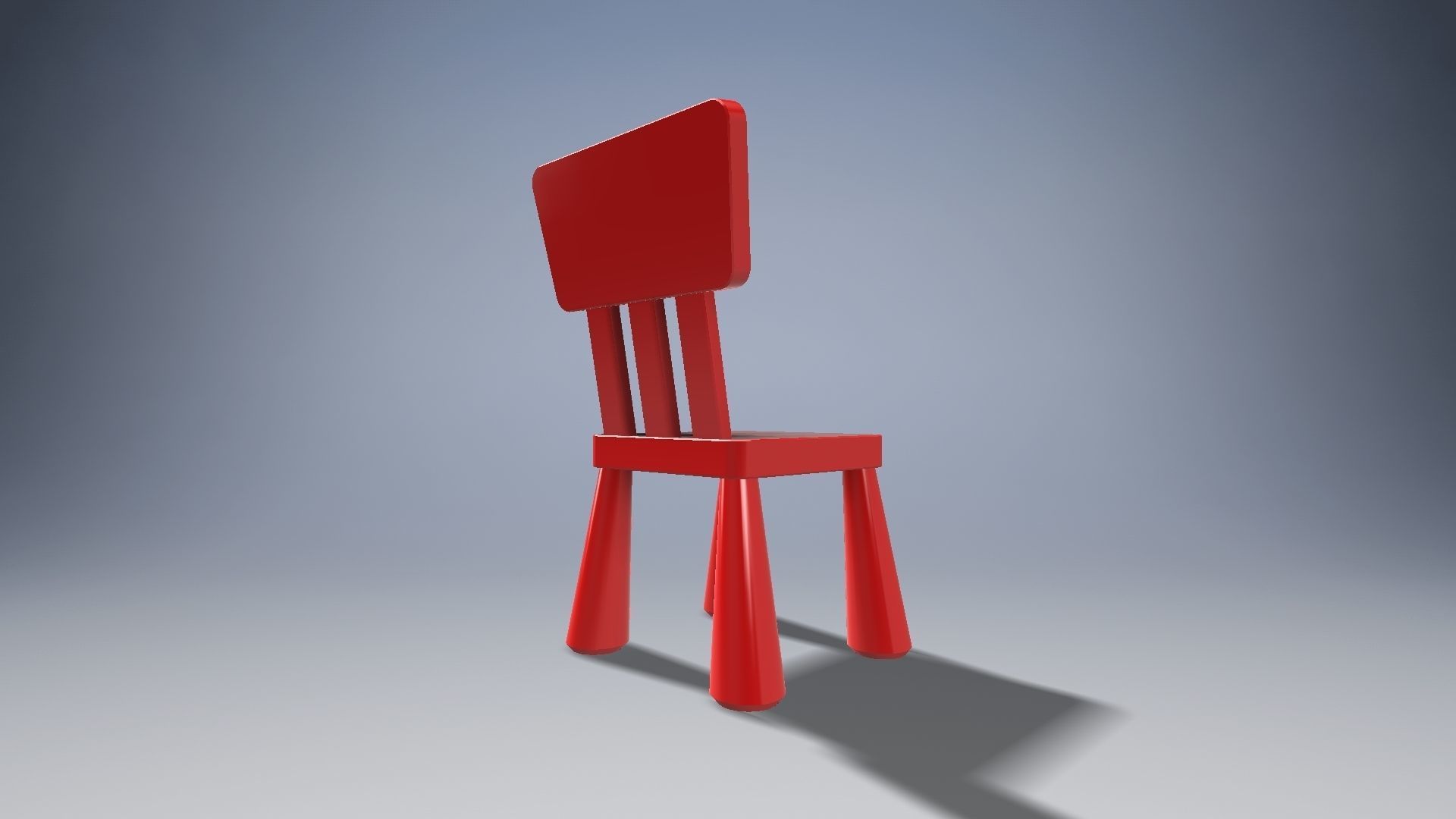 Child chair Low-poly 3D model_2