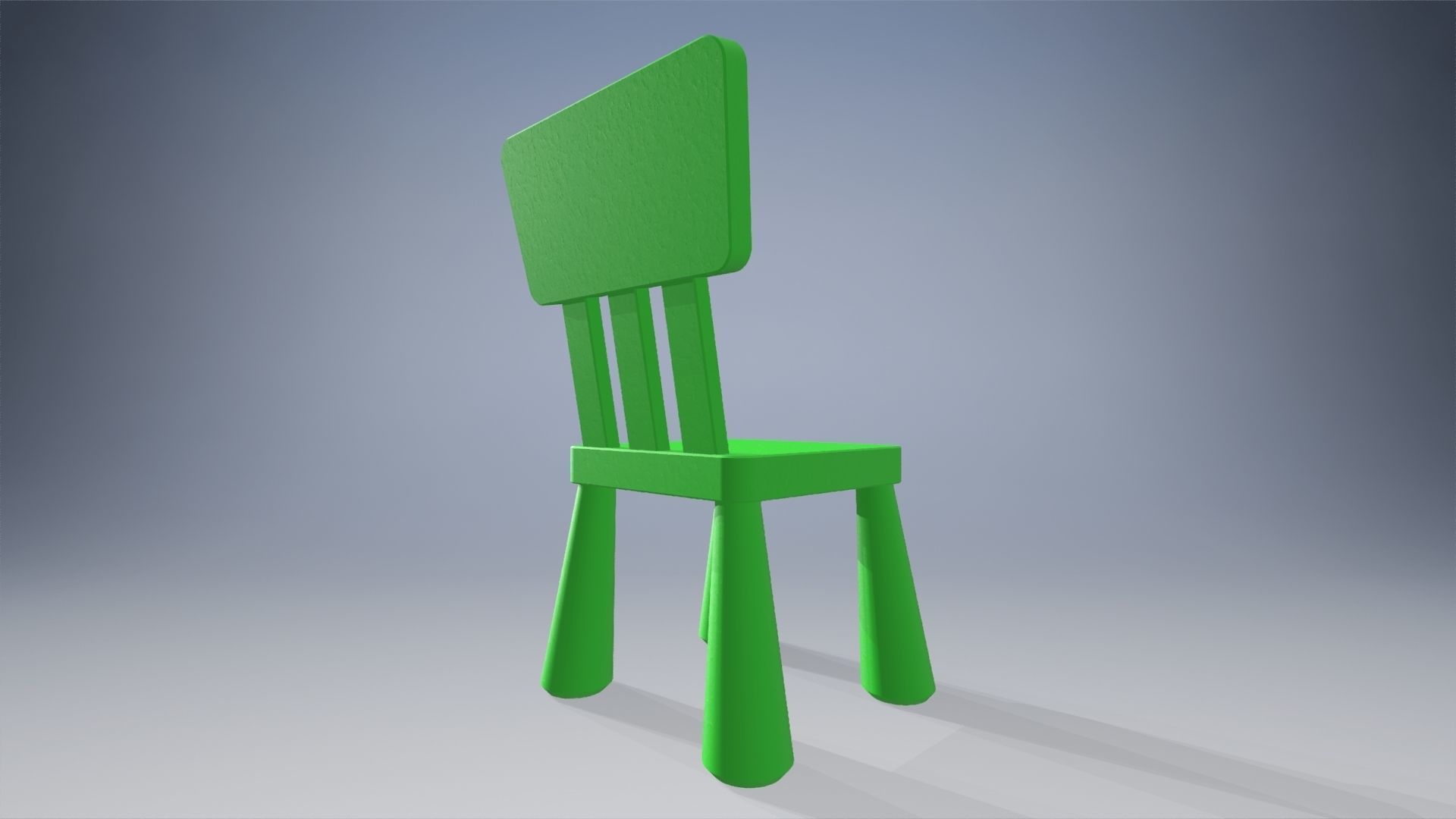 Child chair Low-poly 3D model_8