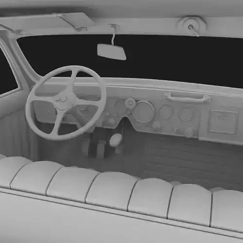 interior of the antique car