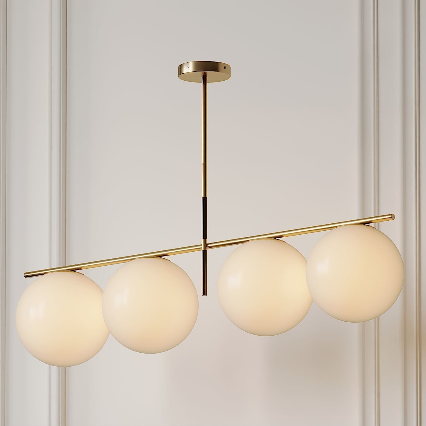 Maxim Vesper Brass and Black 4-Light Island Pendant 3D model_1