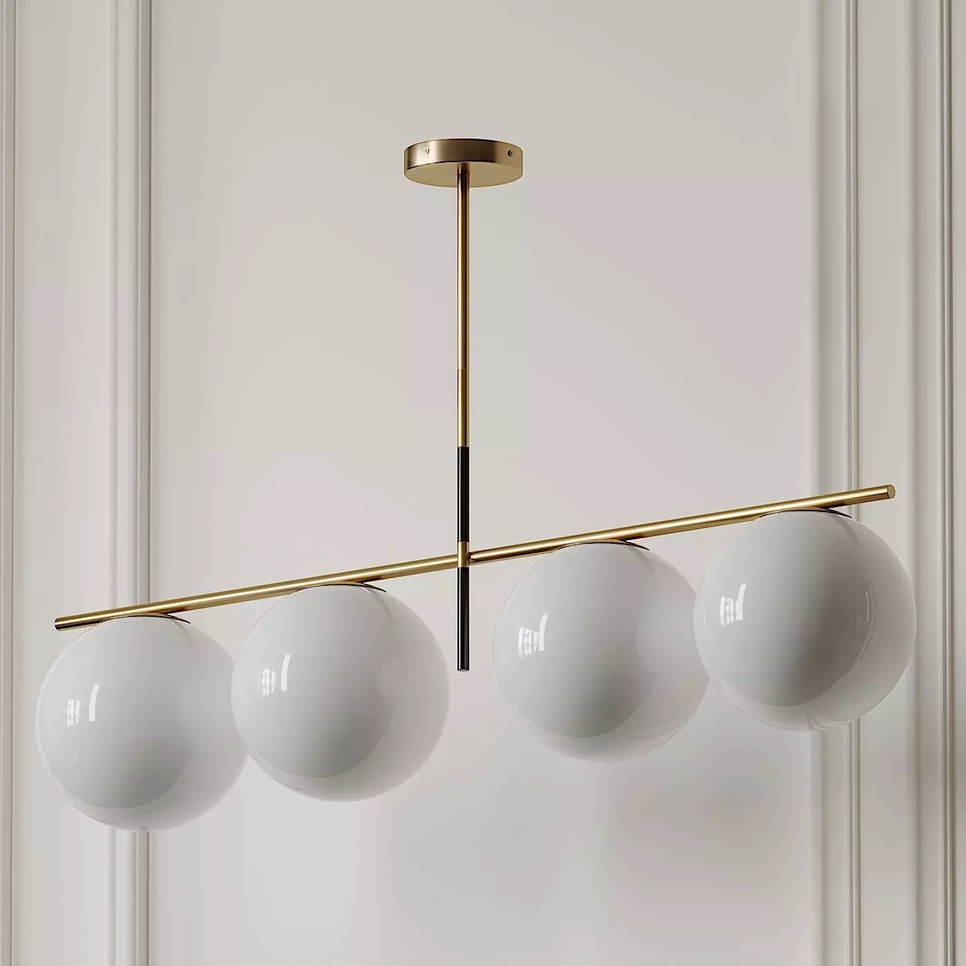 Maxim Vesper Brass and Black 4-Light Island Pendant 3D model_0