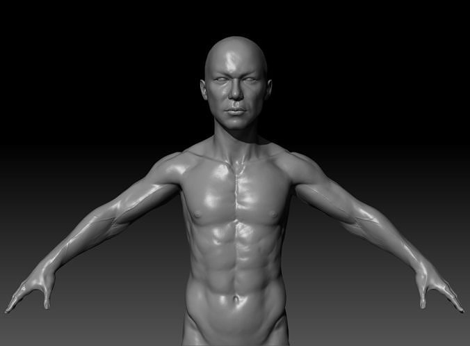 Human Asian Body Anatomy Base Mesh Low-poly 3D model