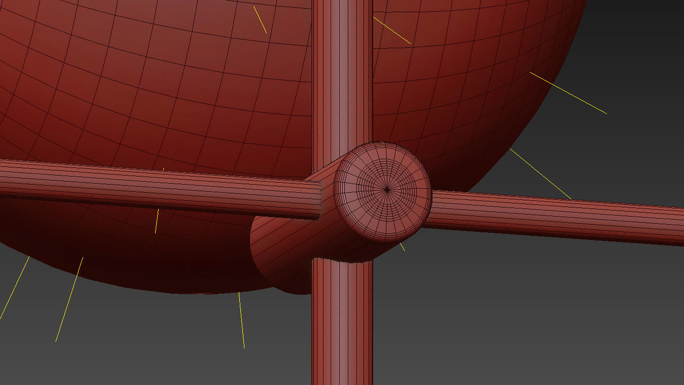 Maxim Vesper Satin Brass and Black 5-Light Pendant by Lamps Plus 3D model_5