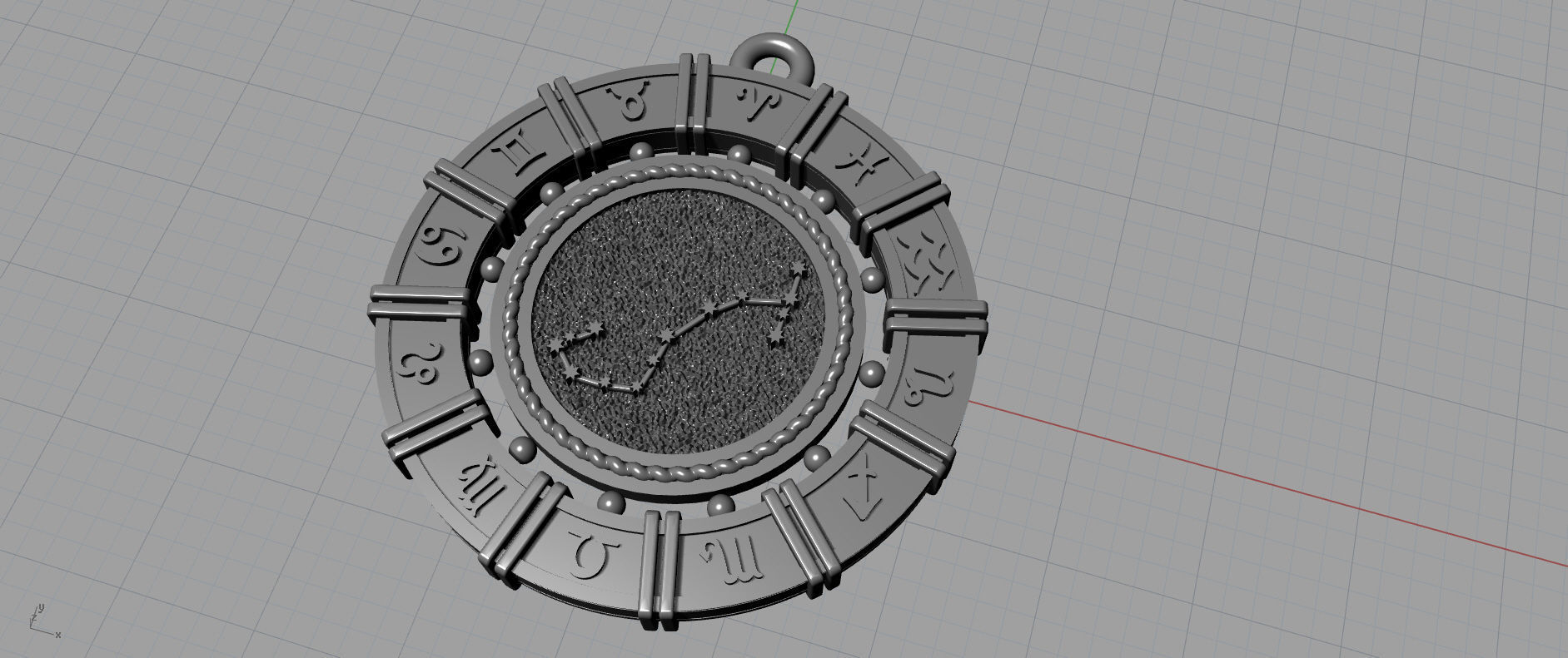 Scorpio zodiac pendant  3D print model_6