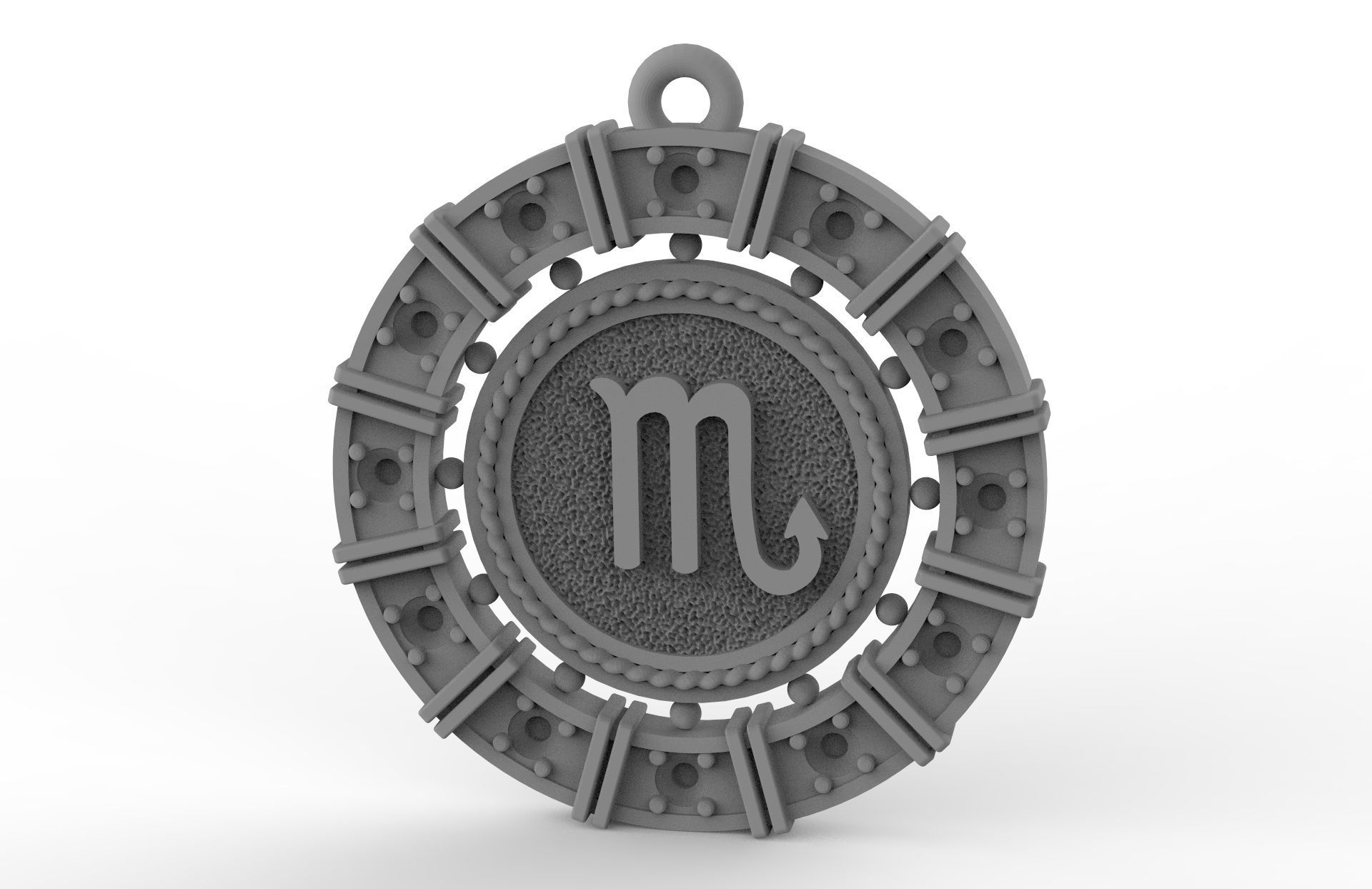 Scorpio zodiac pendant  3D print model_2
