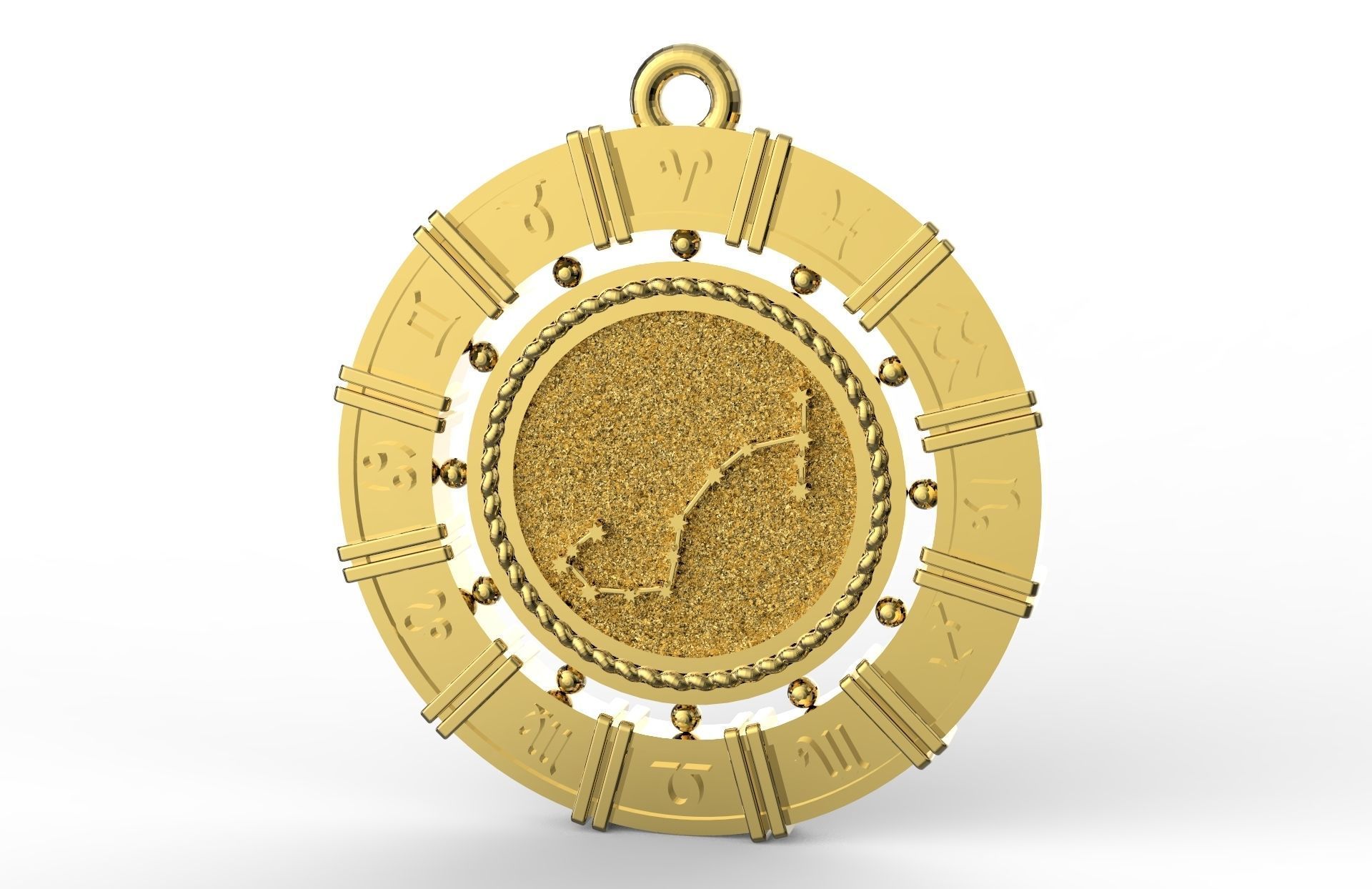 Scorpio zodiac pendant  3D print model_1