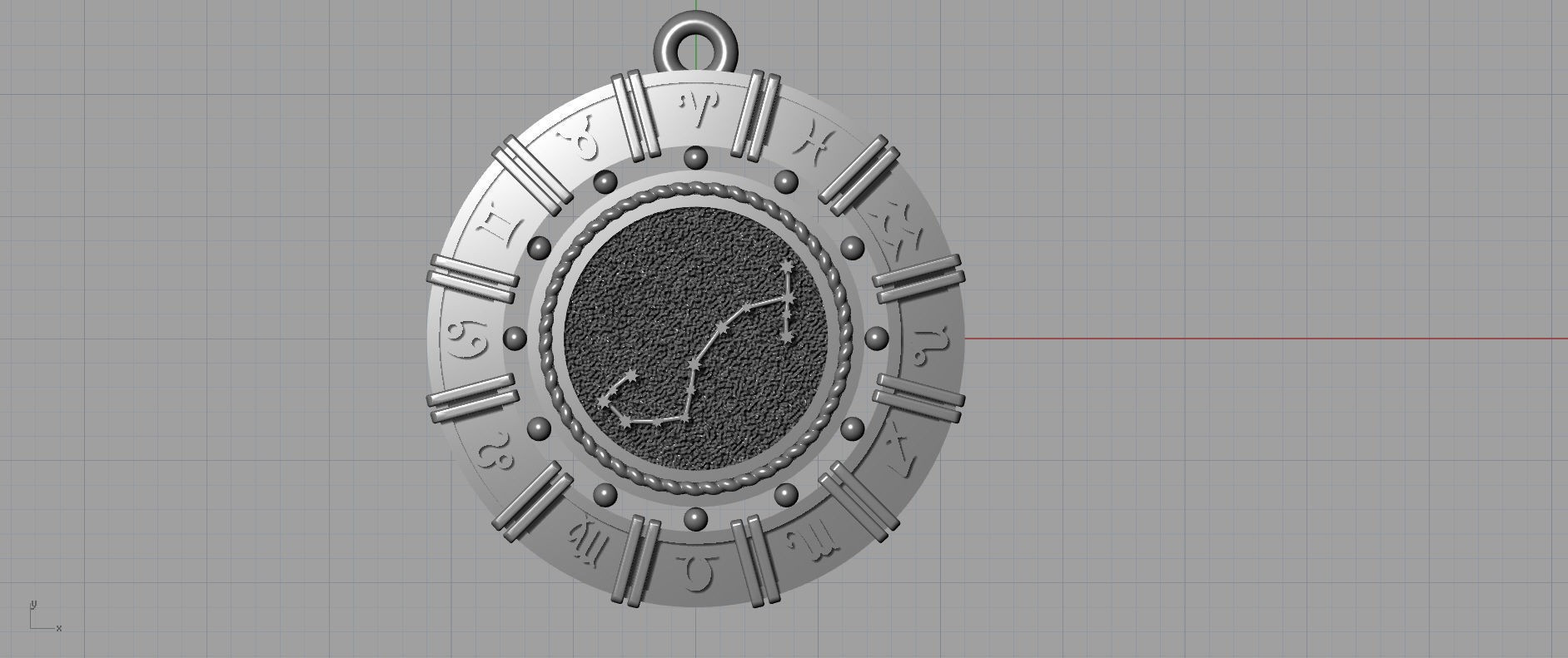 Scorpio zodiac pendant  3D print model_5