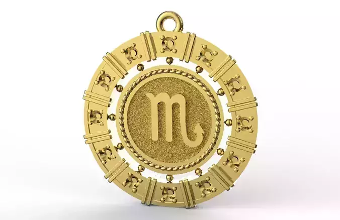 Scorpio zodiac pendant  3D print model