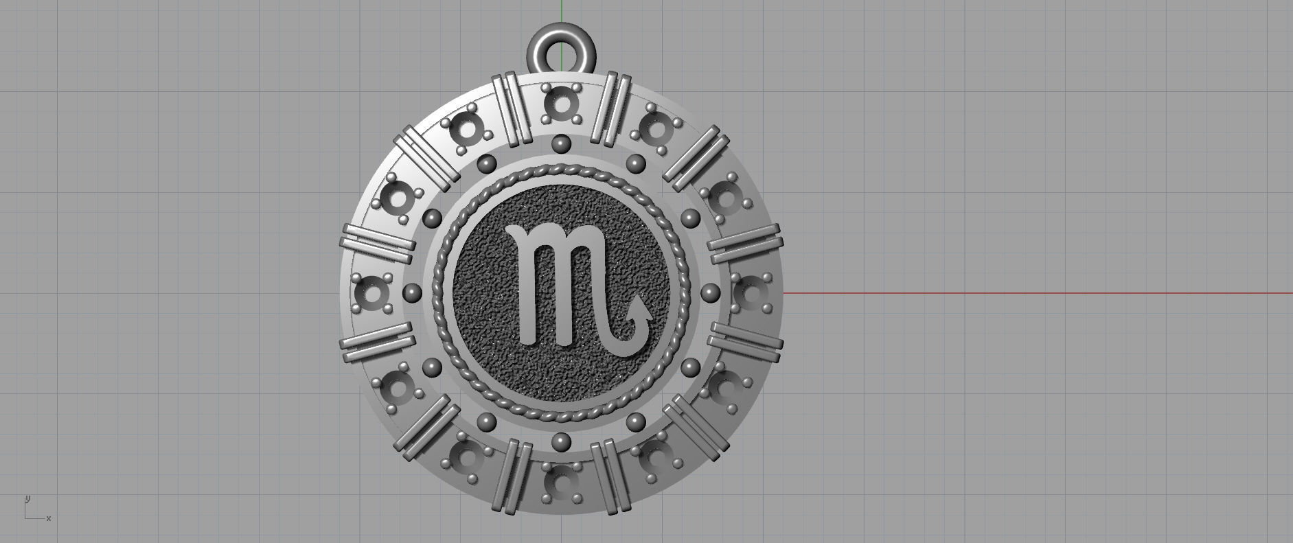 Scorpio zodiac pendant  3D print model_7