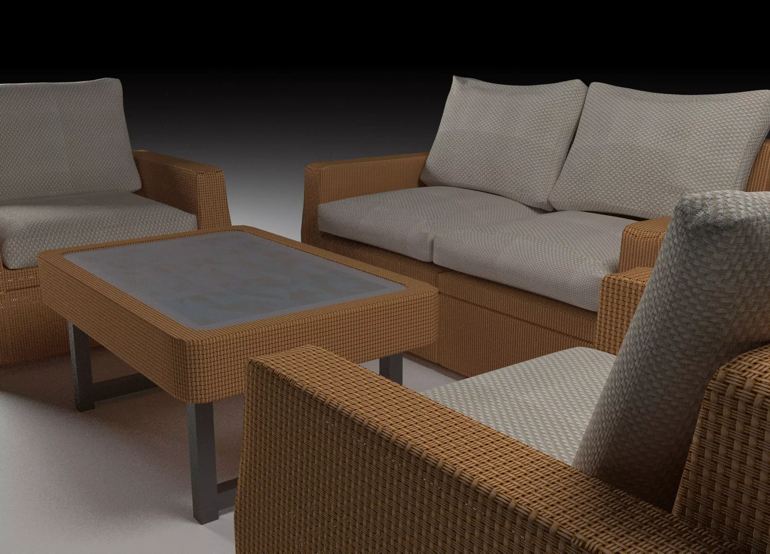 Set of garden furniture 3D model
